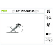 Valeo Electric Window Regulator Lifter Right Rear 861153