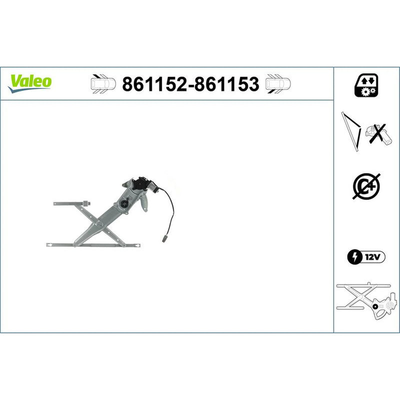 Valeo Electric Window Regulator Lifter Left Rear 861152