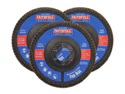 Faithfull Aluminium Oxide Flap Disc 115 x 22mm 40 Grit (3 Pack) Faithfull - NN4 Online