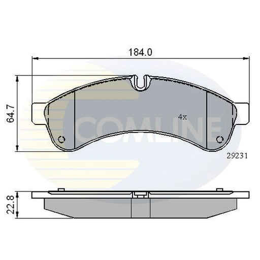 Comline 4 x Rear Brake Pad Set fits Iveco Daily IV 2006-2011