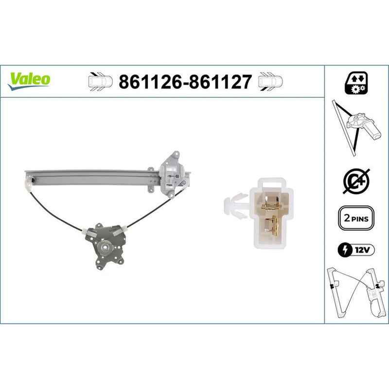 Valeo Electric Window Regulator Lifter Left Rear 861126