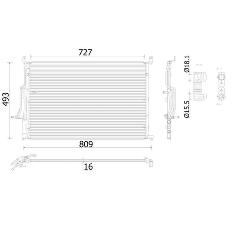 Mahle Air Conditioning Condenser fits Audi A8 D3 2002-2010
