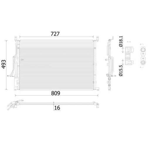 Mahle Air Conditioning Condenser fits Audi A8 D3 2002-2010