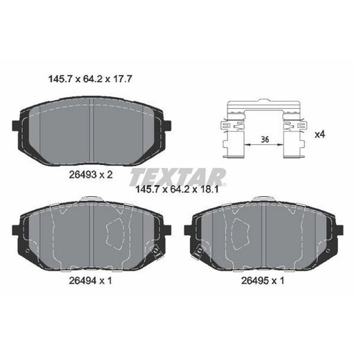 Textar Front Brake Pad Set 2649301