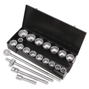 Sealey Socket Set 21pc 1"Sq Drive 6pt WallDrive Metric S0768 Sealey - Dynamic Drive