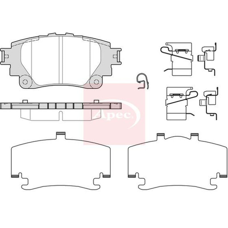 Apec Front & Rear Pads fits Toyota Yaris Cross 2020 on 1.5