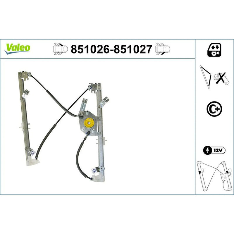 Valeo Electric Window Regulator Lifter Left Front 851026