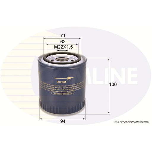 Comline Engine Oil Filter fits Chrysler 300C 2011-2023 6.4