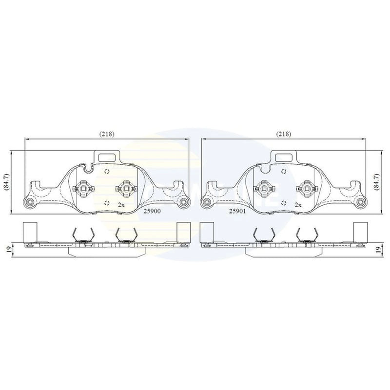 Comline 4 x Front Brake Pad Set fits BMW 2 2022 on