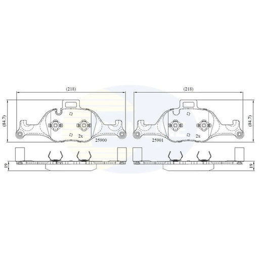Comline 4 x Front Brake Pad Set fits BMW 2 2022 on