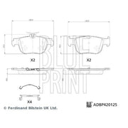 Blue Print Rear Brake Pad Set fits Audi A3 2019-2021