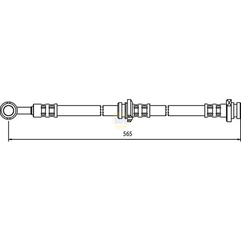 NAPA Brake Hydraulic Hose Line Rear Right fits Nissan Almera 2000-2006