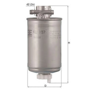 Mahle Fuel Filter Element fits Audi A2 2000-2005 1.2 1.4