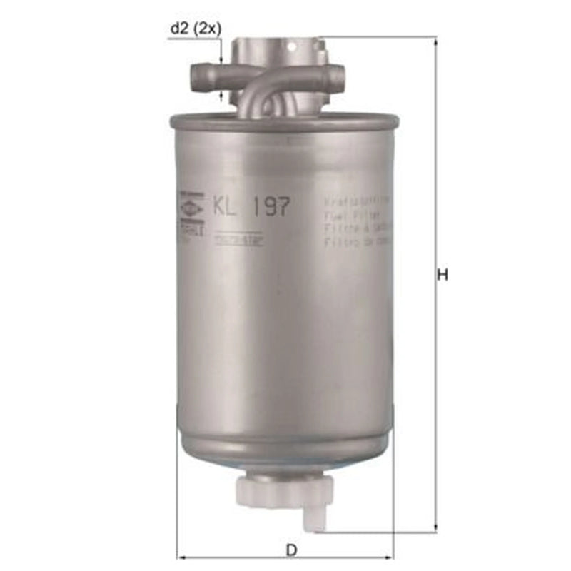Mahle Fuel Filter Element fits Audi A2 2000-2005 1.2 1.4