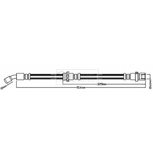 Borg & Beck Brake Hydraulic Hose Line Rear Right BBH8602