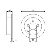 Bosch Rear Brake Solid Discs & Pads fits Kia Sportage II 2004-2010 2.0