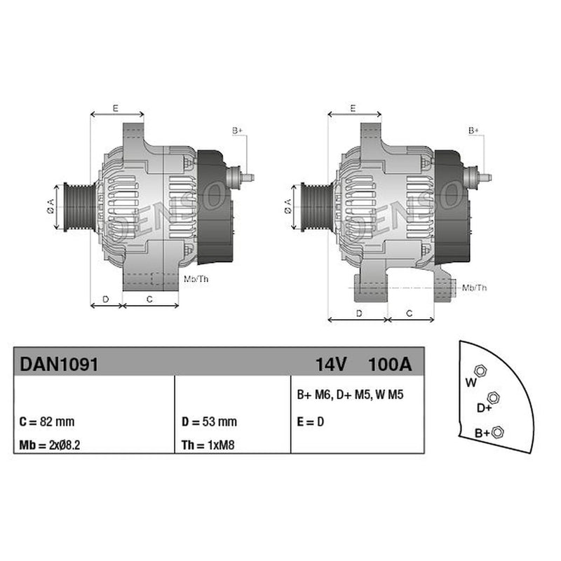 Denso Car Alternator 12V DAN1091