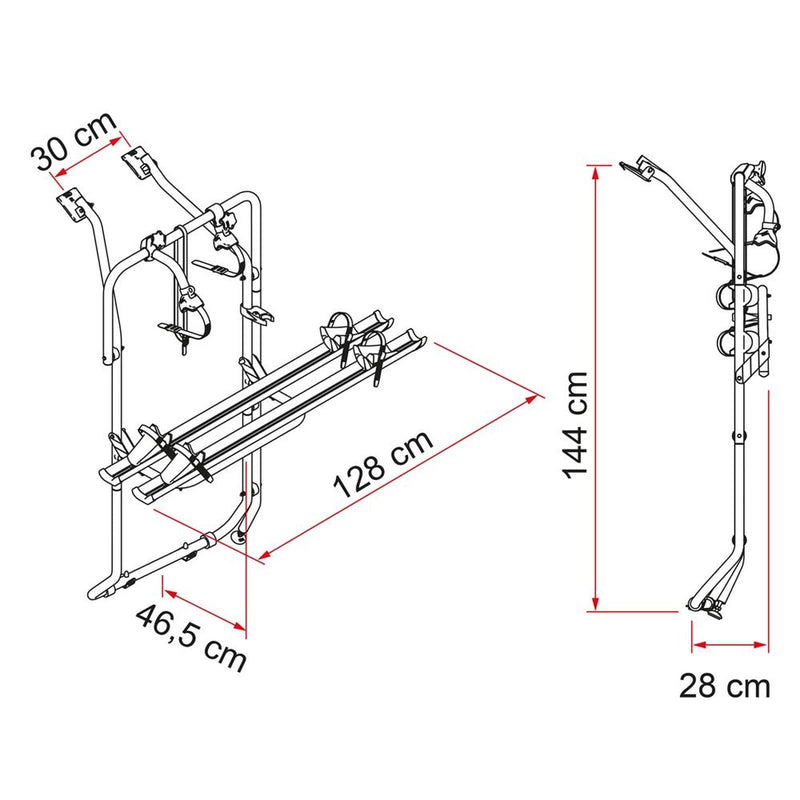 Fiamma F45S Awning, Fixing Bracket, Bike Carrier Bundle for VW T6 SWB Vans Fiamma - Dynamic Drive