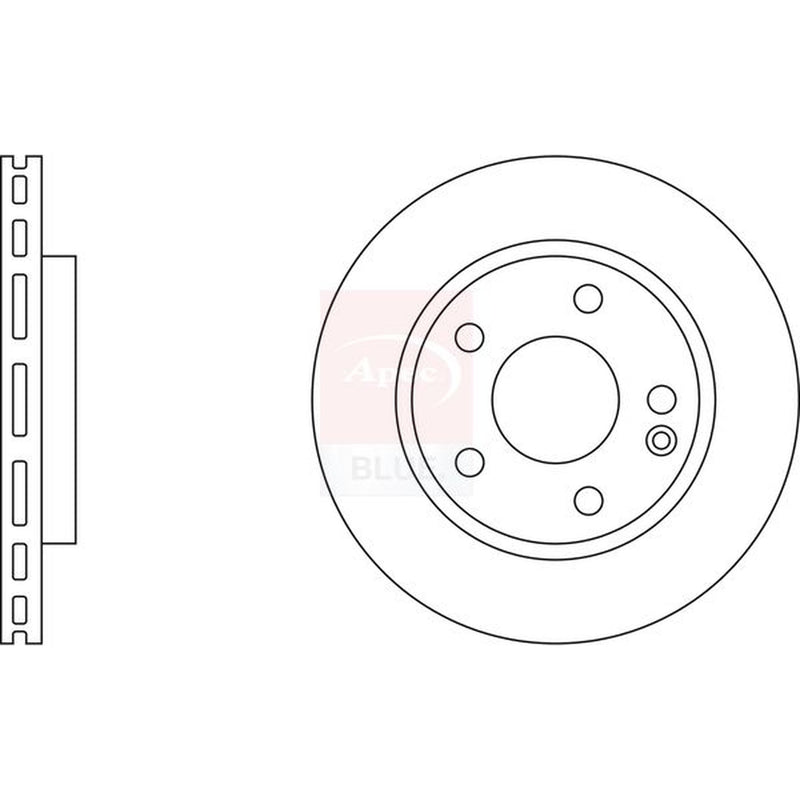 Apec 2 x Vented Brake Discs fits Mercedes-Benz A-Class 1997-2004