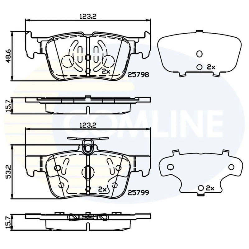 Comline Front & Rear Brake Discs & Pads fits Ford Mondeo V Turnier 2014-2022