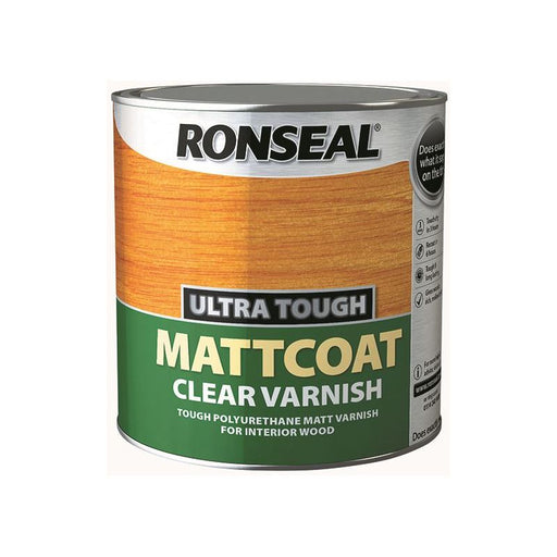 Ronseal Ultra Tough Mattcoat Internal Clear Varnish 2.5 litre Ronseal - Dynamic Drive