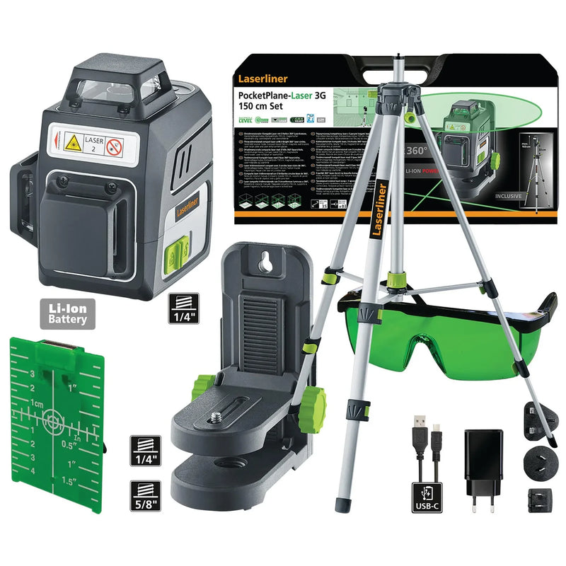 Laserliner PocketPlane-Laser 3G Set 150cm Green Laser