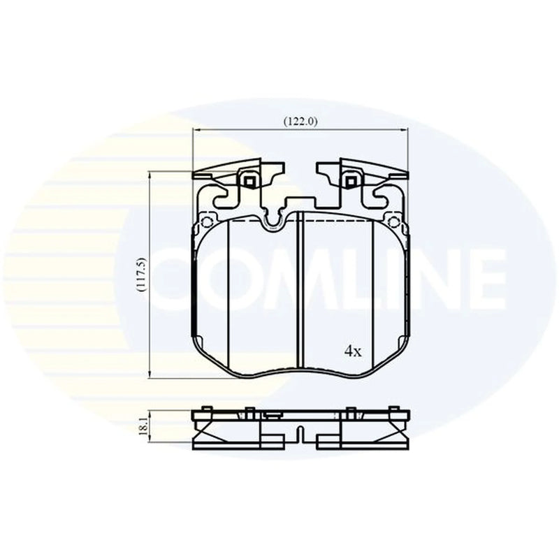 Comline 4 x Front Brake Pad Set fits BMW 2 2021-2022