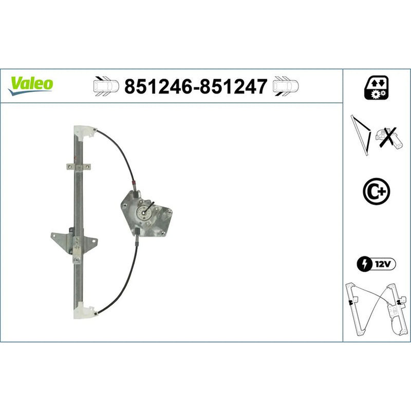 Valeo Electric Window Regulator Lifter Right Rear 851247