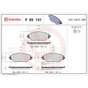 Brembo 4 x Front Brake Pad Set fits Seat Alhambra 2010-2022 1.4 1.8 2.0