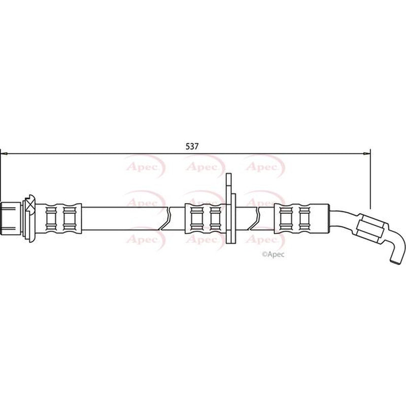 Apec Brake Hydraulic Hose Line Front Left fits Toyota Caldina 1994-1997 2.0