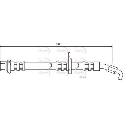 Apec Brake Hydraulic Hose Line Front Left fits Toyota Caldina 1994-1997 2.0