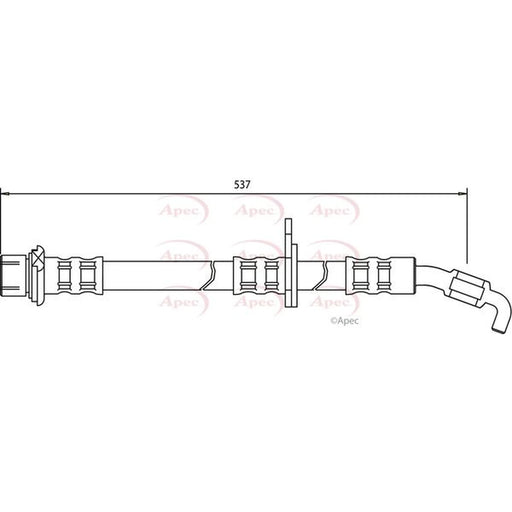 Apec Brake Hydraulic Hose Line Front Left HOS3075