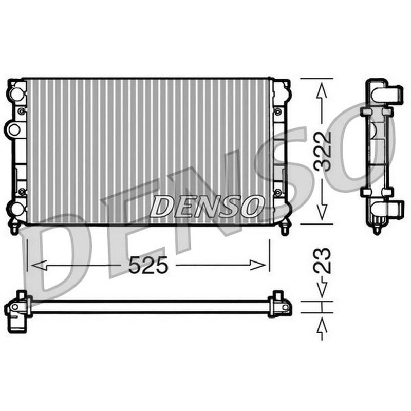 Denso Engine Radiator fits VW Golf 1991-1999 1.4 1.6