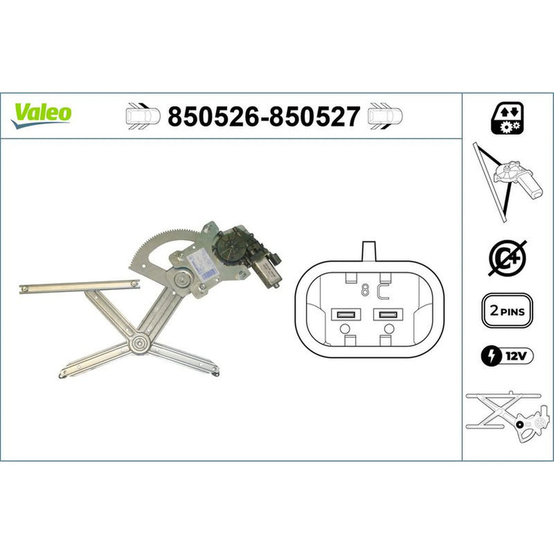 Valeo Electric Window Regulator Lifter Right Front 850527