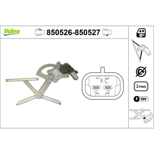 Valeo Electric Window Regulator Lifter Right Front 850527