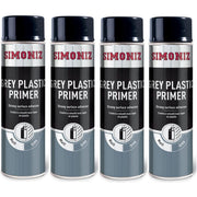 4x Simoniz Grey Plastic Smooth Primer Car Paint Spray Anti Rust Aerosol 500ml Simoniz - Dynamic Drive