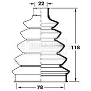 Borg & Beck Drive Shaft Bellow Kit Wheel Side Thermoplast BCB6060
