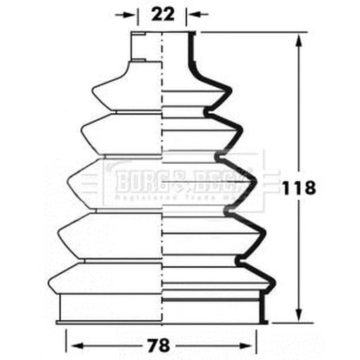 Borg & Beck Drive Shaft Bellow Kit Wheel Side Thermoplast BCB6060