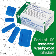Safety First Aid HypaPlast Assorted Blue Catering Plasters - Pack of 100 Safety First Aid Group  - Dynamic Drive