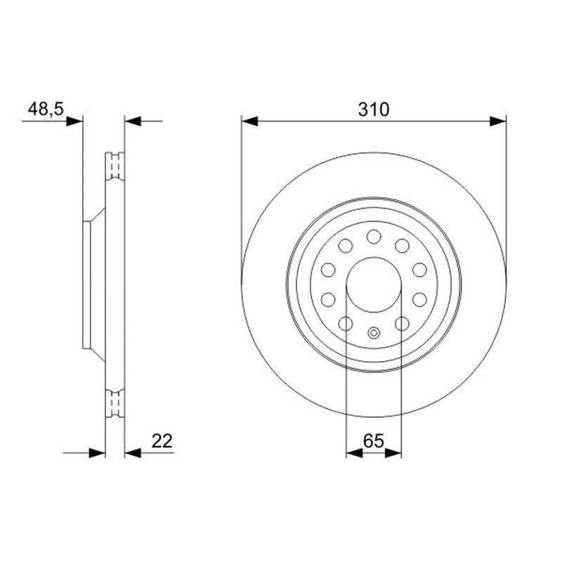 Bosch Rear Brake Vented Discs & Pads fits Audi Q3 2013-2018 2.5