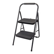 Foldable 2 Step Ladder Non Slip Tread Safety Steel Small Stool Ladders Kitchen Silverline  - Dynamic Drive