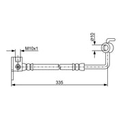 Bosch Brake Hydraulic Hose Line Rear Right fits Mazda MX-5 1990-2005 1.6 1.8