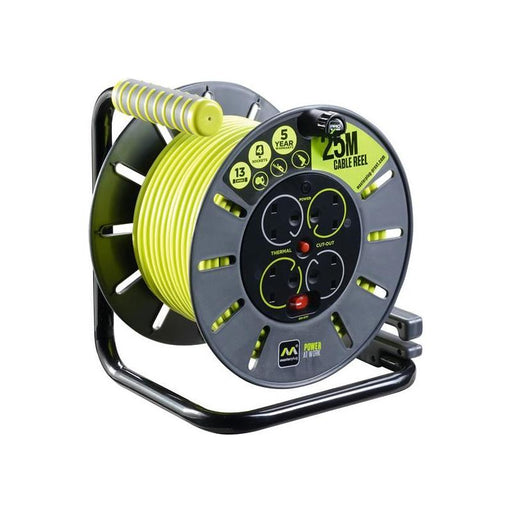 Masterplug PRO-XT Open Cable Reel 240V 13A 4-Socket 50m Masterplug - NN4 Online
