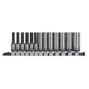 Sealey Socket Set Deep 13pc 1/4"Sq Drive Metric Black Series AK7991 Sealey - Dynamic Drive