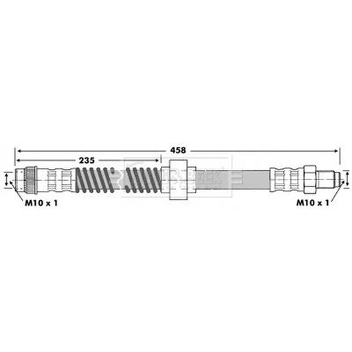 Borg & Beck Brake Hydraulic Hose Line Front Right BBH6067