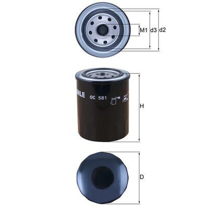 Mahle Engine Oil Filter fits Isuzu Rodeo I 2002-2012 2.5 3.0