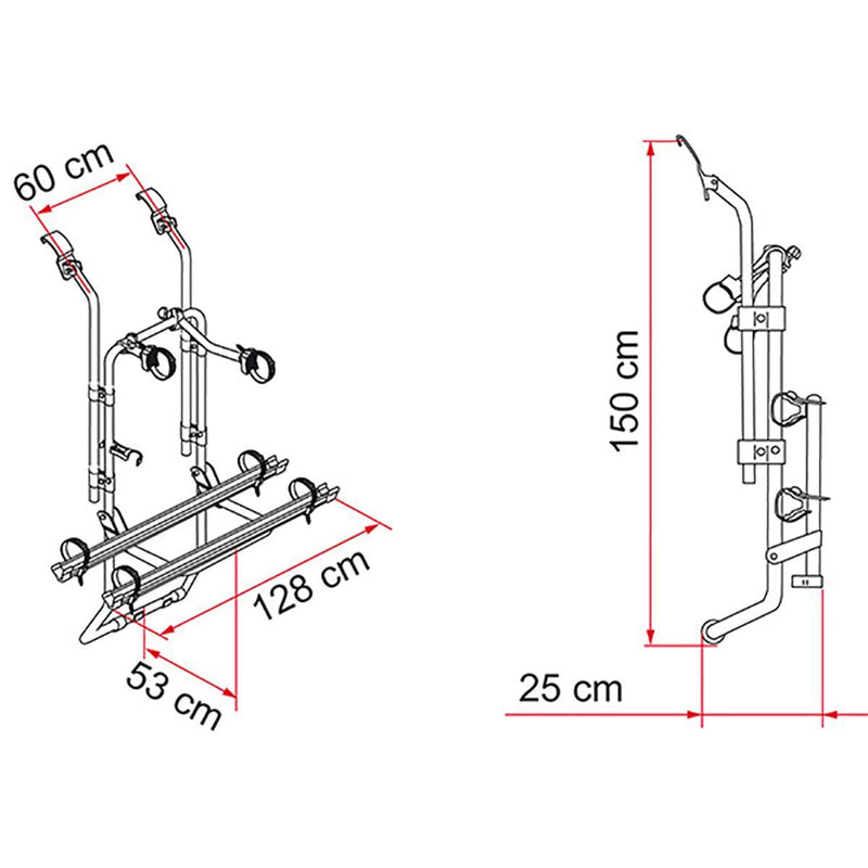 Fiamma Carry Bike Ford Transit 2000 - 2011 Single Door 2 Bike Cycle Bicycle Carrier Fiamma - Dynamic Drive