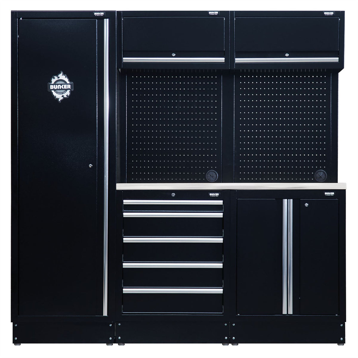 Draper BUNKER Modular Storage Combo with Stainless Steel Worktop (11 P ...
