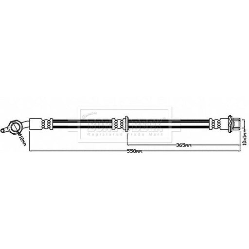 Borg & Beck Brake Hydraulic Hose Line Rear Right BBH7968