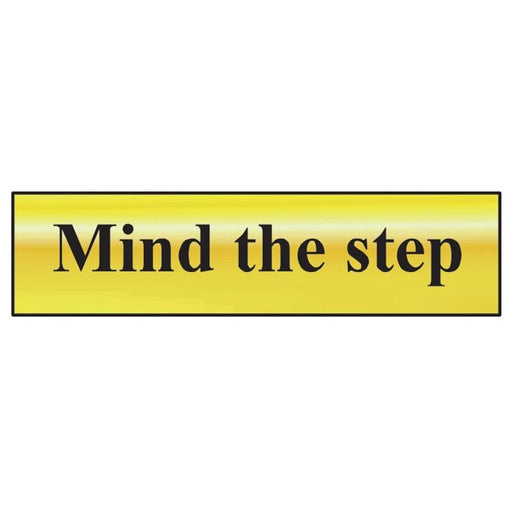 Scan Mind The Step - Polished Brass Effect 200 x 50mm Scan - Dynamic Drive